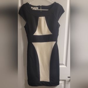 Maggie London Color Block Black Cream Women Size 8 Cap Sleeve FLAWLESS